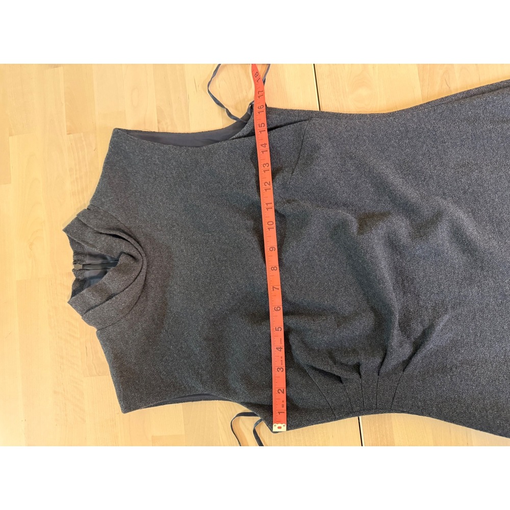100% Merino Wool Talbots Dark Charcoal Gray Sleeveless Midi Dress - Picture 8 of 10